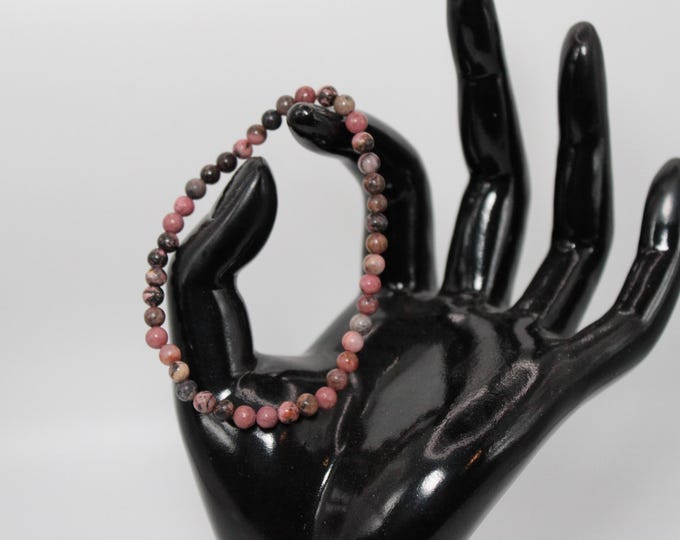 Rhodonite Crystal Bracelet (4mm)