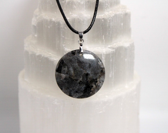 Larvikite Circle Pendant