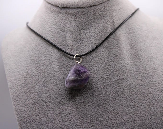 Rough Raw Crystal Pendant (Amethyst, Citrine, Green Aventurine, Rose Quartz, Clear Quartz, or ferruginous )