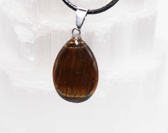 Petite Tiger's Eye Teardrop Pendant