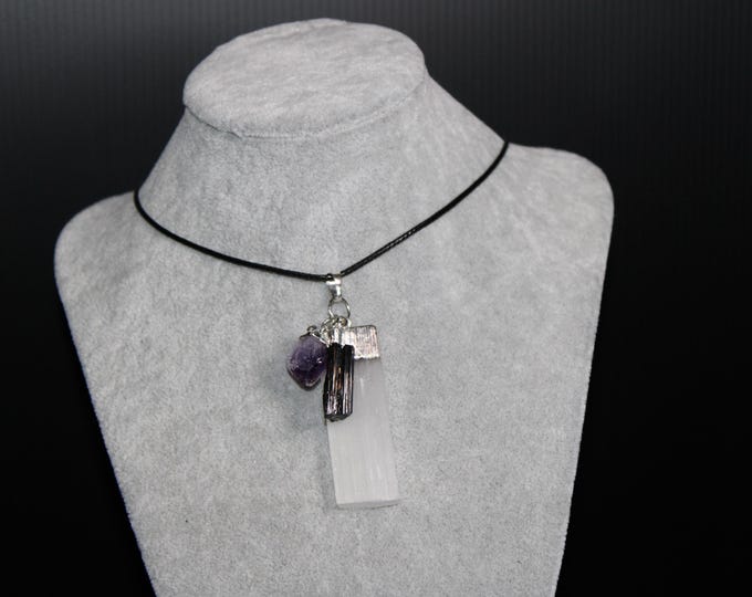 Empath Protection (selenite, amethyst, and tourmaline)