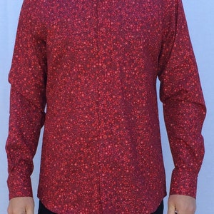 Resort Wear Katoen shirt, Limited Edition Mens Shirt, kleurrijke mens lange mouw shirt, mens mode met de hand gemaakt levendig shirt, unieke shirt,