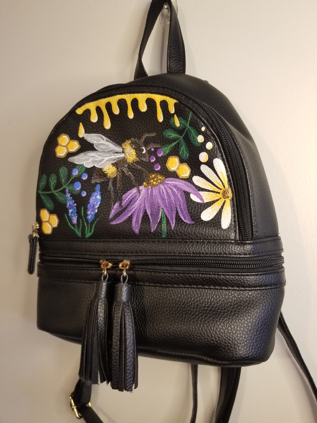 Floral Bee Mini Backpack Etsy