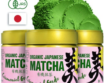 Japan handmade matcha green tea gifts Premium Ceremonial Grade BI - 100% JAS Organic certified, From Uji, Kyoto, 30g＊3BagsFree Shipping