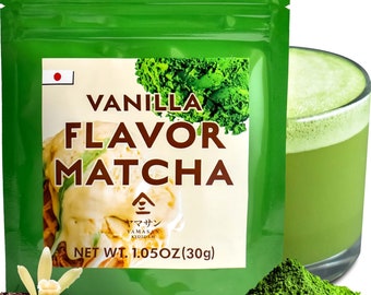 Japanese Vanilla Matcha Green Tea Powder, Ceremonial and Café Grade, Sugar-Free, Easy to Drink with Sweet Aroma, Made in Japan 30g(1.05oz)