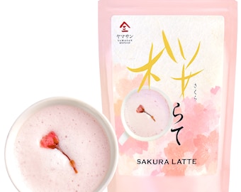 Sakura Latte -Espuma cremosa y aromática- Usando flor de cerezo japonés 100%x2bolsas YAMASAN