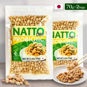 Japanese Natto Fermented Soybean, Freeze-Dried Natto Beans 2Bags140g (2.4ozx2Bags) From Japan Kyoto YAMASAN