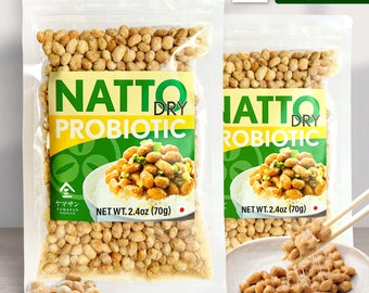 Soia fermentata Natto giapponese, fagioli Natto liofilizzati 2 sacchetti 140 g (2,4 once x 2 sacchetti) dal Giappone Kyoto YAMASAN