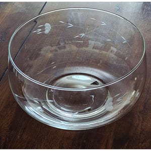 Princess House Heritage Serving Bowl 9.5&quot; salad parfait etched floral crystal centerpiece