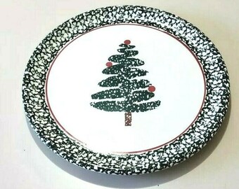 Furio Italy CHRISTMAS TREE Dinner Plate Green Sponge 1 ea 18 available 