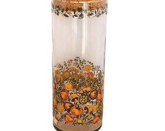 Libbey Spice of Life Glass Jar canister retro charm vintage 1970s kitchen jar 9"