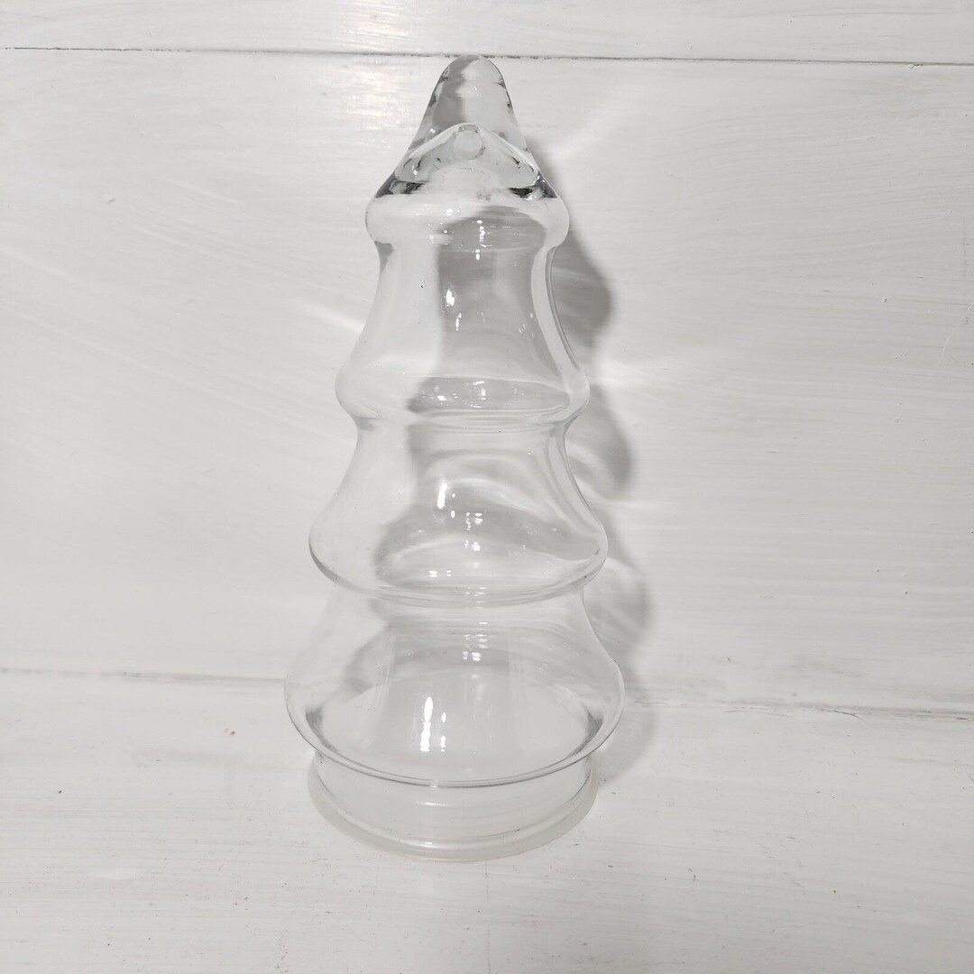 Christmas Tree Candy Jar 7.5 Vintage Snack Container Christmas Decor Etsy