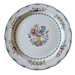 Spode Inglaterra Avondale Chop Plate Prato redondo 12 &quot;com acabamento em rosas florais, placa carregadora, prato de servir