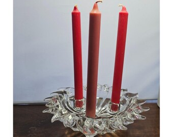 Partylite Celestial Sun 3-Taper Candle Holder 10" Sunburst candelabra vintage