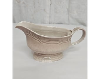 Mikasa Country Home Gravy Boat 8" Vintage Mottled Beige Ceramic Stoneware 1980s