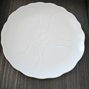 Mikasa Magnolia Chop Plate Platter 12.75&quot; flower emboss Spring Line Larry Laslo