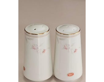 1980s Sonorous  Salt Shaker Set Seizan Japan Porcelain Vintage Floral Tableware
