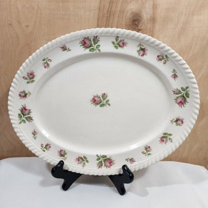 Johnson Bros WindsorWare English Rose Oval Platter 12&quot; vintage pink floral dish
