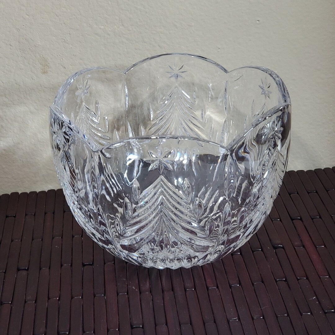 Mikasa crystal christmas tree platter