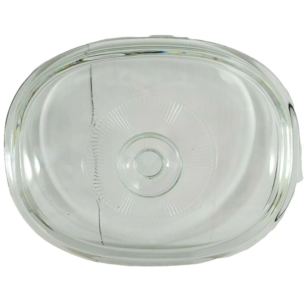 Pyrex Oblong Ribbed Glass F12C Casserole Replacement Lid 9.75x 7.5