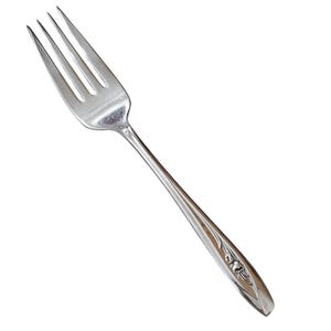 International Silber Tulip Salat Gabel florales Zentrum Design 1950er Jahre Vtg minimalistisch MCM