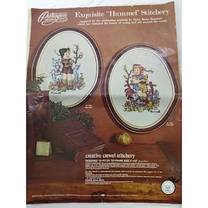 Paragon Hummel Stitchery Kit crewel embroidery farm girl only vintage 1977 oval