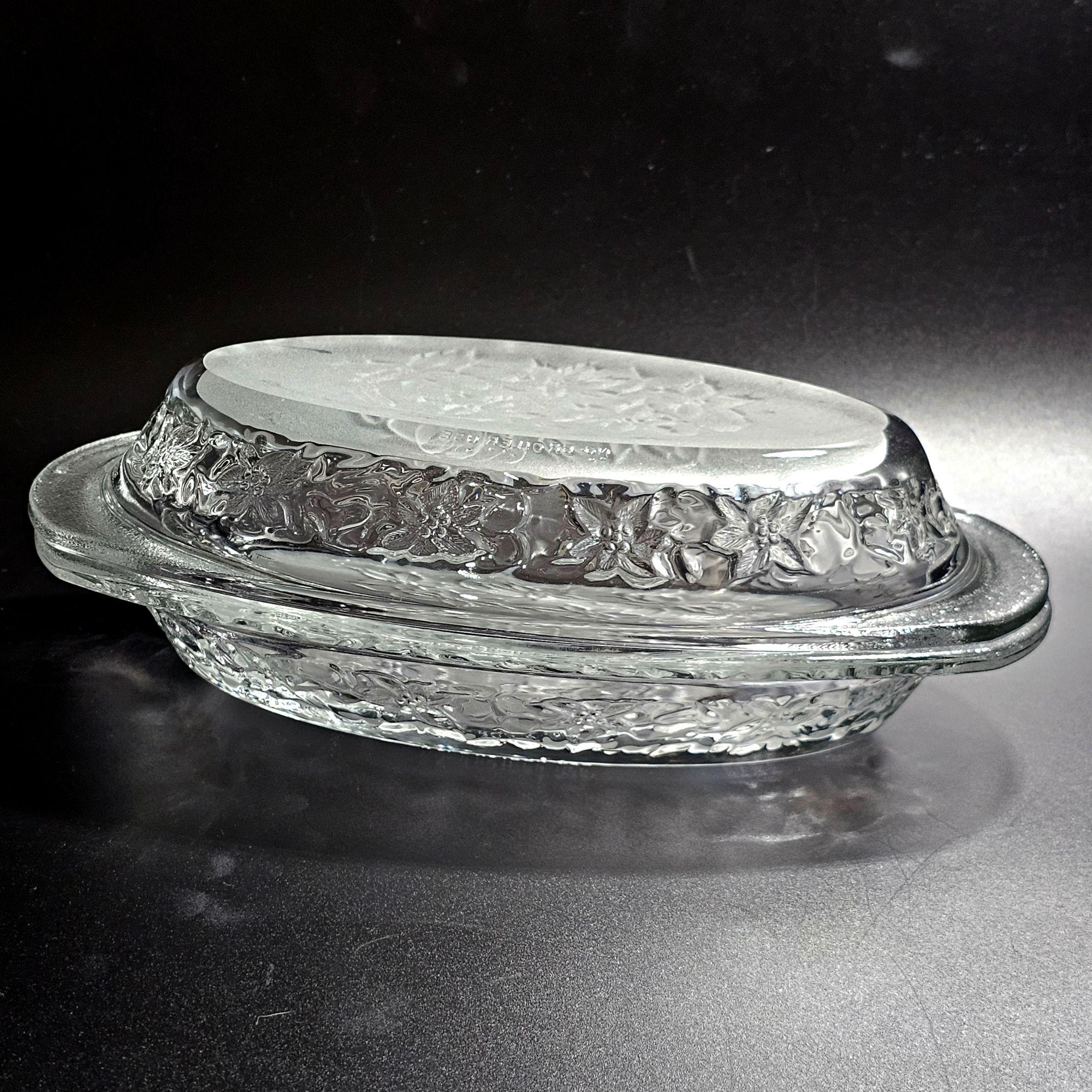 Princess House Fantasia Individual Casserole w/ Lid set crystal dish 16oz frosted bottom