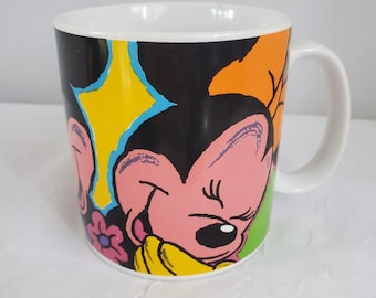 Applause Walt Disney 12 oz. Ceramic Mickey And Minnie Mouse Laughing Mug Cup