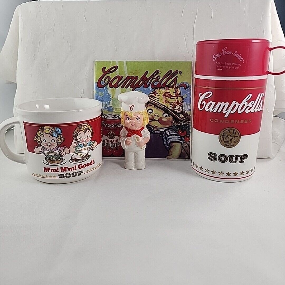 Vintage 1989 Campbell's Soup Ceramic Mug/salt Shaker/plate