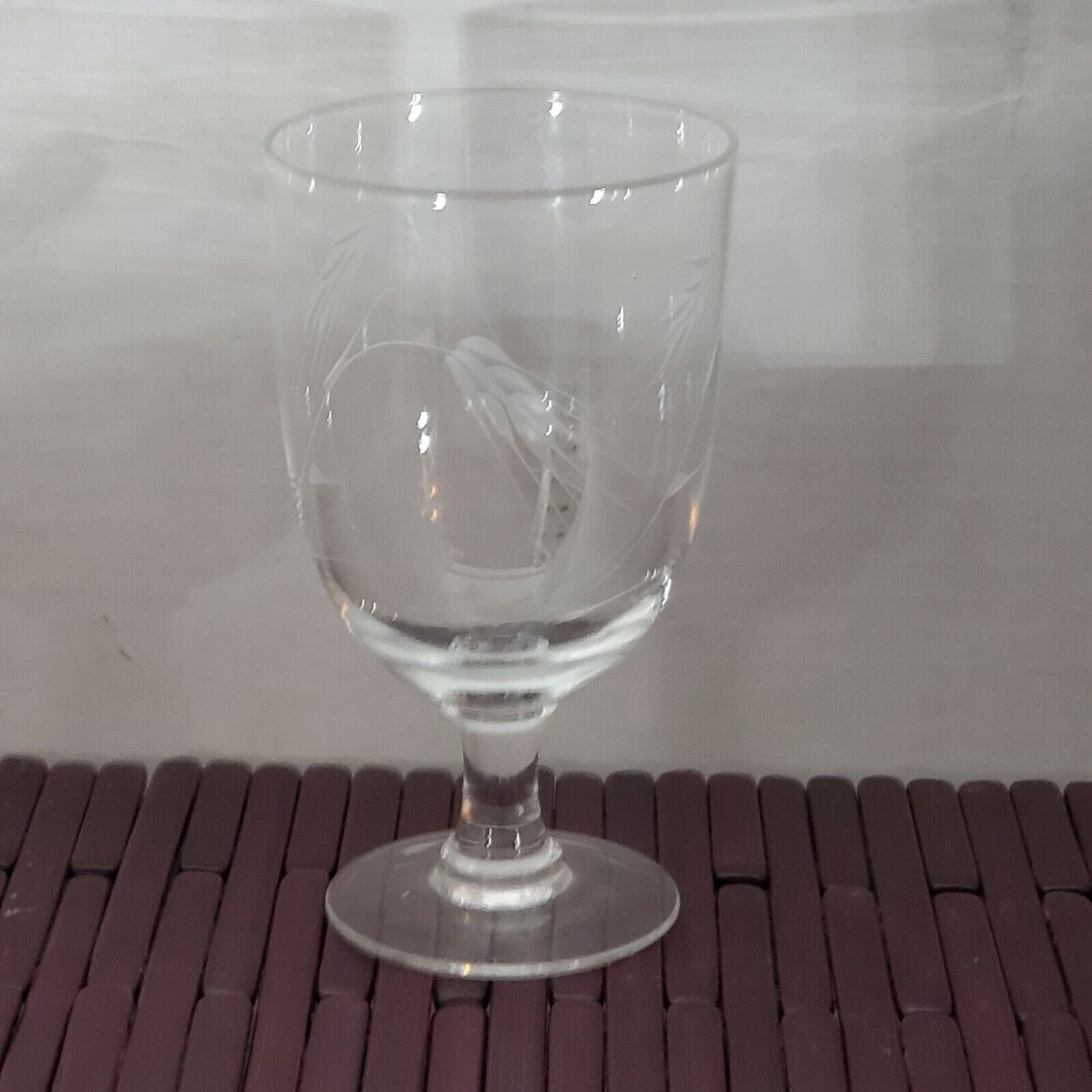 Vintage Sasaki Wheat Etched Crystal Water Ice Tea Glass 5 - Etsy
