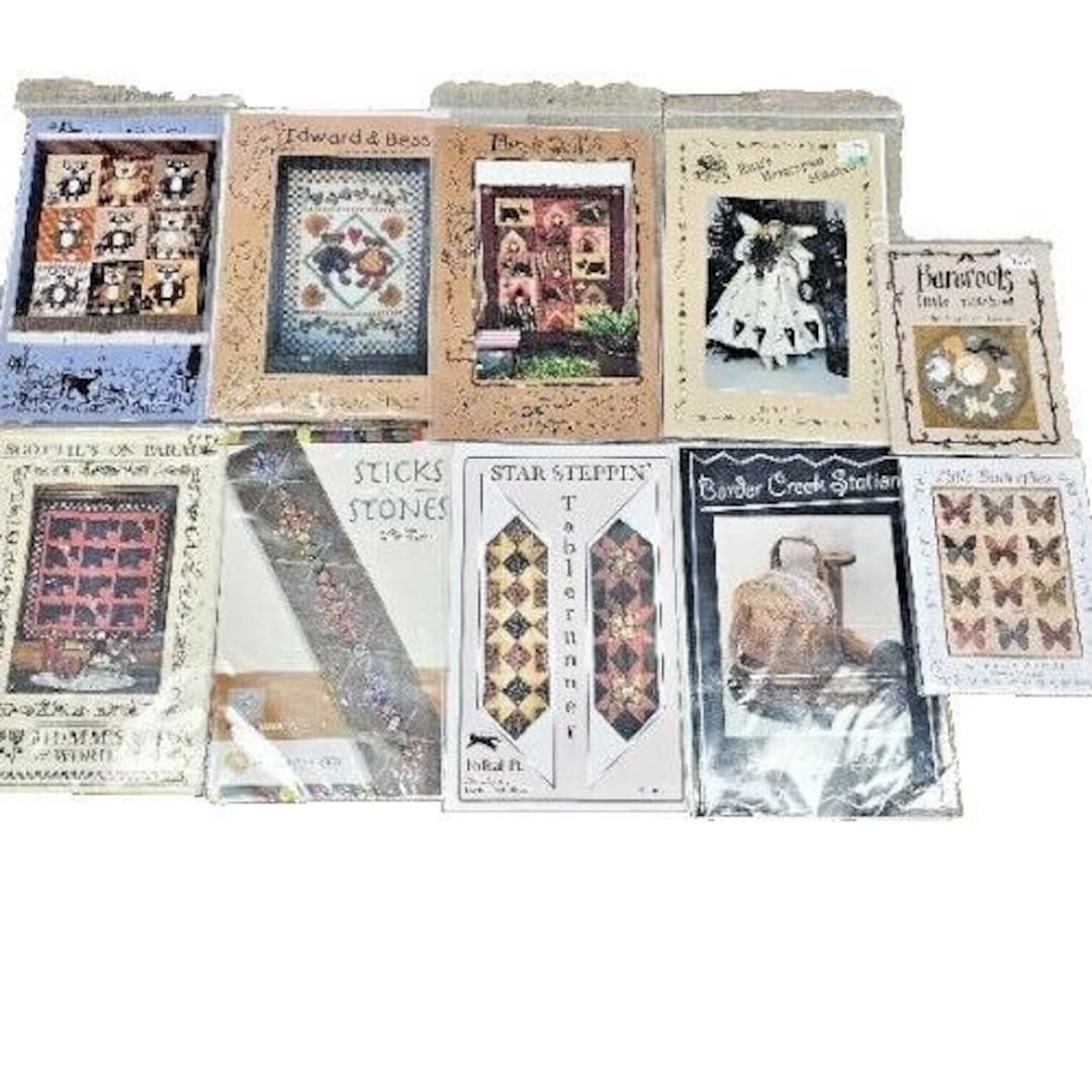 Primative Patterns 10 Primative Country & Animals Variety Quilt Patterns Lot Cats Dogs ...
