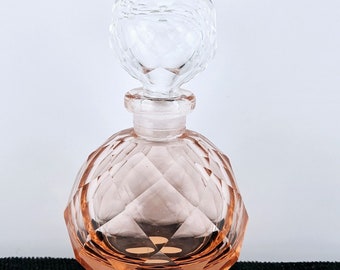Hand Cut Faceted Crystal Perfume Bottle Global Art Glass Japan