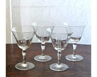 4 Bamboo Liquor Cocktail Glasses 5" 1940s vintage Japan mid century barware