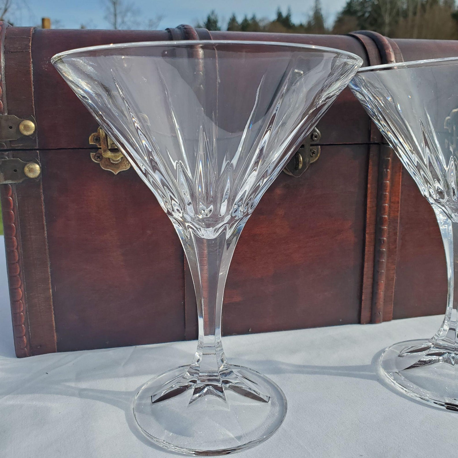 2 Ingrid by Godinger Crystal Martini Glasses 6 5/8 Etsy
