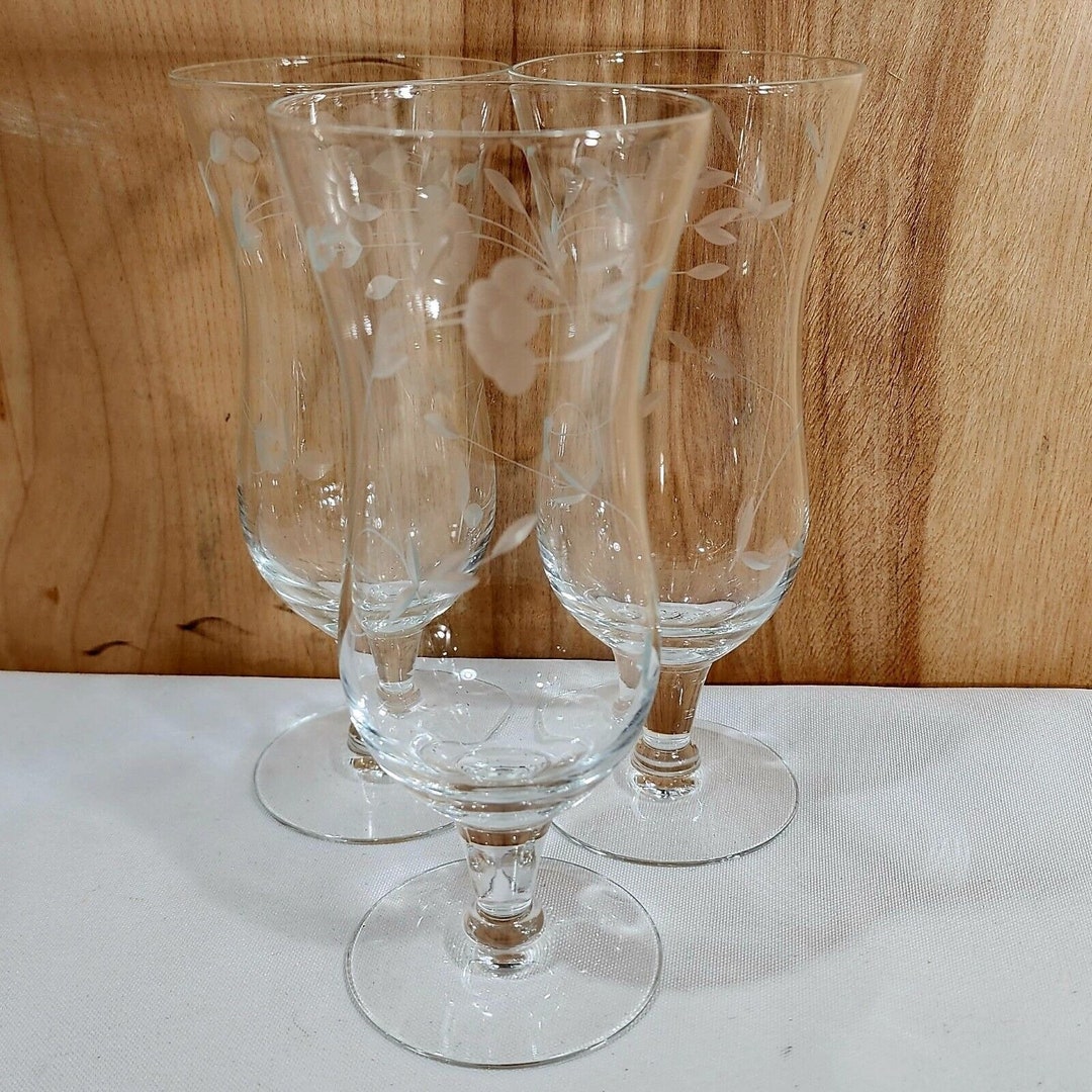 Princess House Heritage Etched Crystal Parfait Glasses 6 Etsy