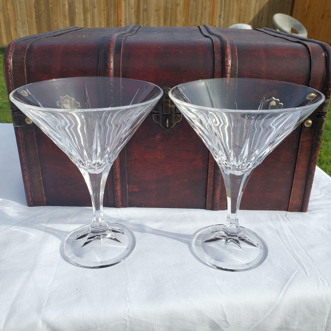 2 Ingrid by Godinger Crystal Martini Glasses 6 5/8 Etsy