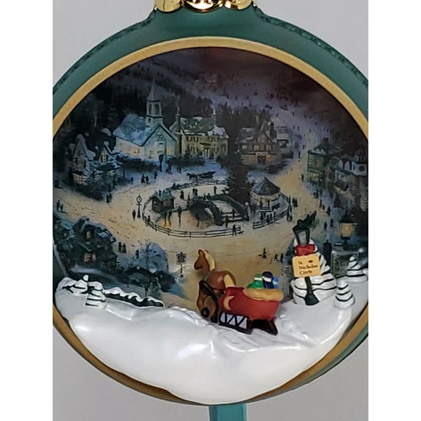 1997 ST Nicholas Circle Hallmark Ornament Thomas Kinkade painter design light 3D