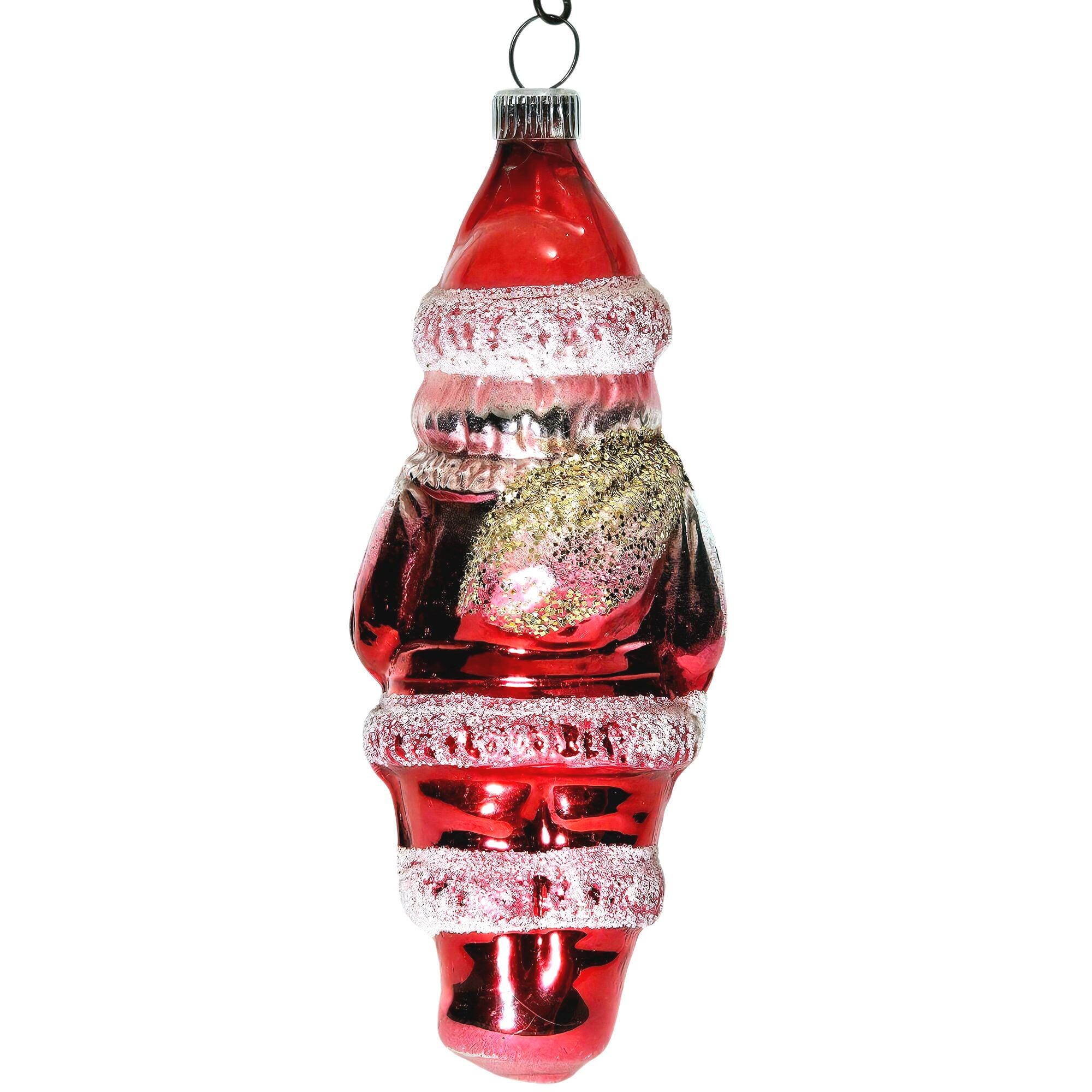 West Germany Glass Santa Ornament 5