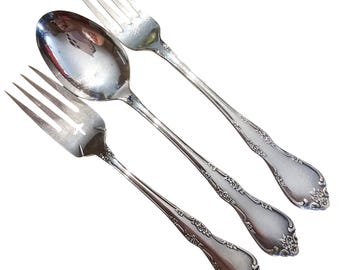 Oneida Fredericksburg Silverplate Set Salad Dinner Fork Soup Spoon 1968 vintage