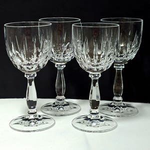 Schott Zwiesel Doreen Cordial Glasses 4.5&quot; set/4 blown glass cut crystal vtg 80s glam
