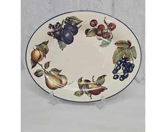 Pier 1 Macintosh Oval Platter 14" Vintage Fruit Ceramic Serving Tray England