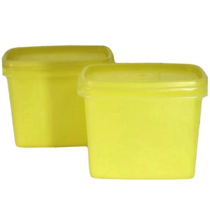 2pk Tupperware Yellow Shelf Saver Storage Container Lid 1243-11, 1244-16