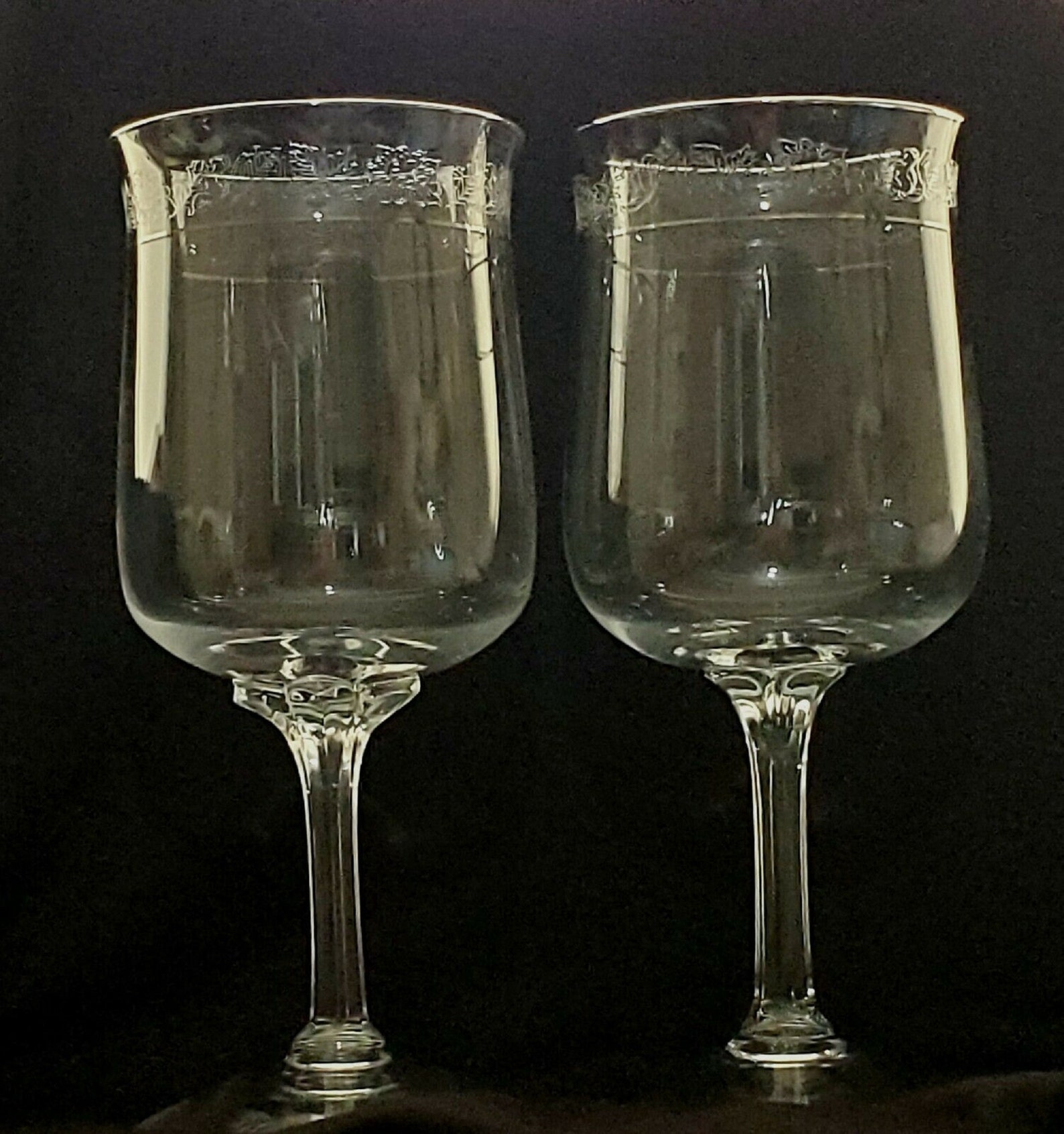 Vintage LENOX Moonspun Lead Crystal Water Goblet Glass 7 Etsy