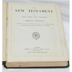 Vntage New Testament Psalms large print Bible Samuel Bagster James Pott hardback