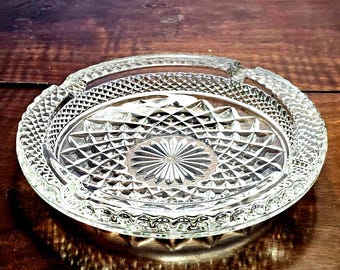 Vintage Wexford Anchor Hocking Cigar Cigarette Ashtray 8.5” heavy glass