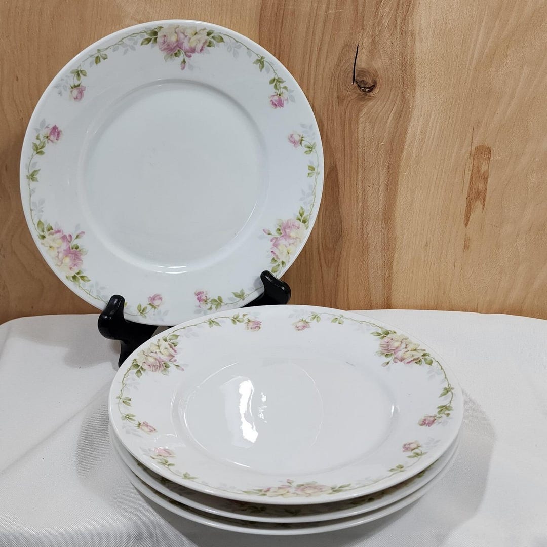Rosenthal Roses 4 Rosenthal Bavaria Pink Roses Dessert Cheese Plate 7.5