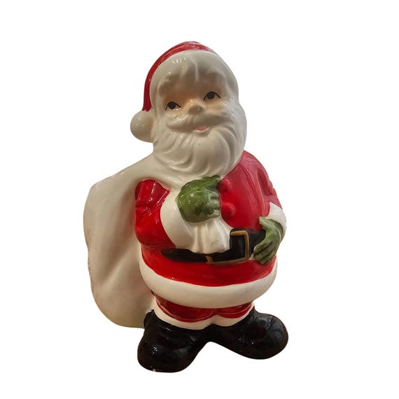 Santa Claus Planter 6in Patmar Japan 1970s Vtg Jolly St Nick