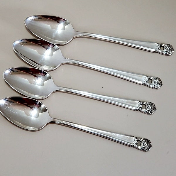 4 Vintage 1847 Rogers Bros Eternally Yours Silverplate Teaspoons spoon 6"