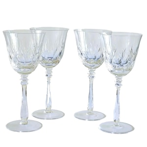 4 Mikasa Cameo Wine Glasses 8&quot; Germany vintage cut glass crystal