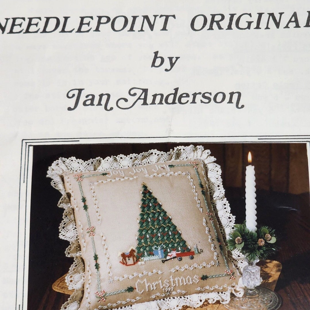Christmas Tree Needlepoint by Jan Anderson Pattern Ribbons Some Thread